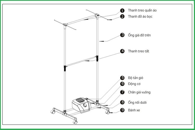 cách lắp tủ sấy quần áo 2