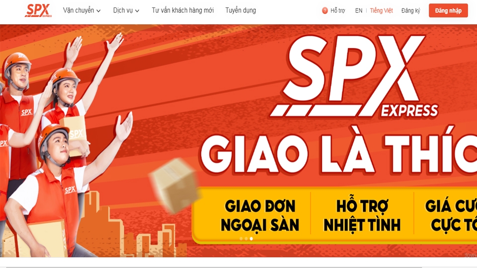 Truy cập vào  website Shopee Express.