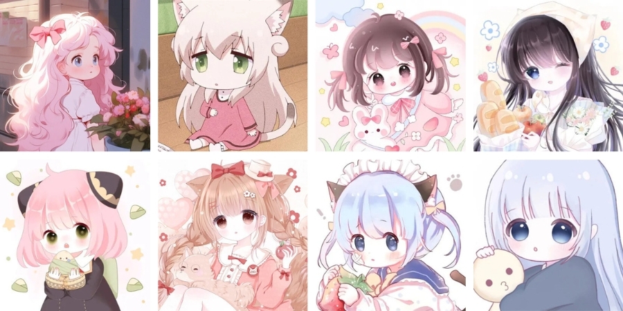 Ảnh thay mặt Zalo hình chibi, anime rất đẹp mang đến phái đẹp hình 1