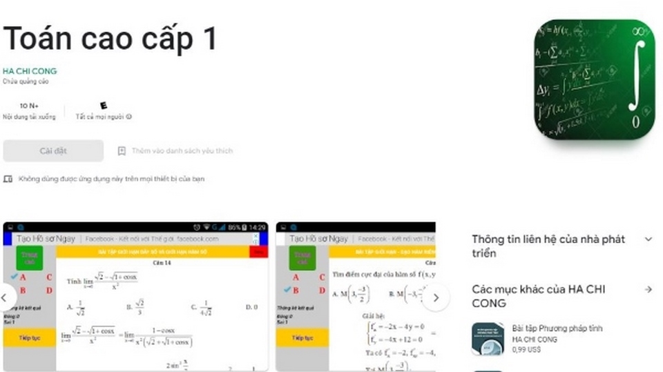 Toán cao cấp 1 - Phần mềm giúp chinh phục toán cao cấp