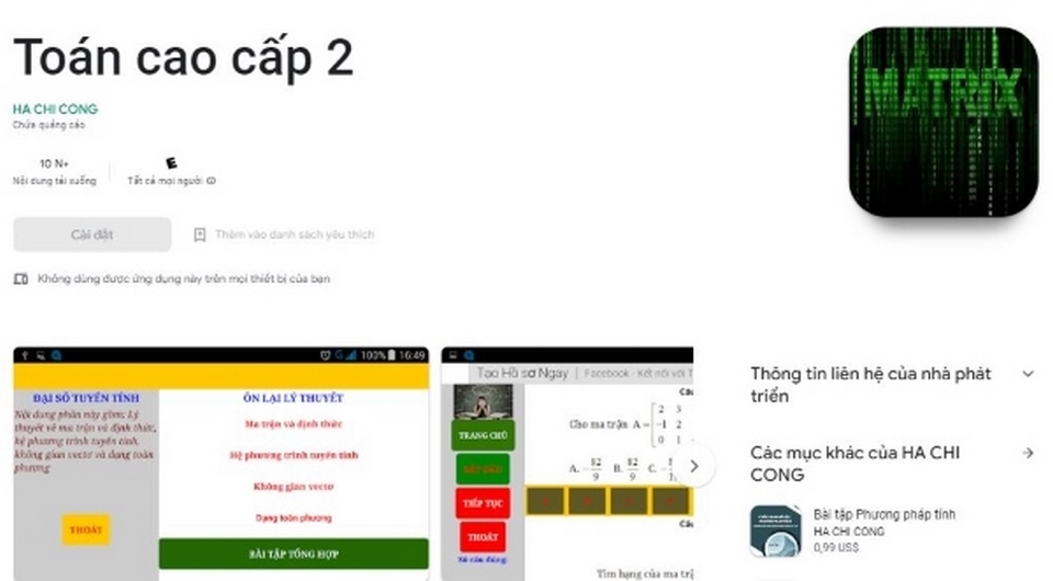 Toán cao cấp 2 - App giải bài tập toán cao cấp tốt