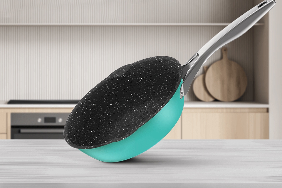 Chảo sâu lòng inox chống dính vân đá đáy từ Elmich Hera EL-8107 26cm.