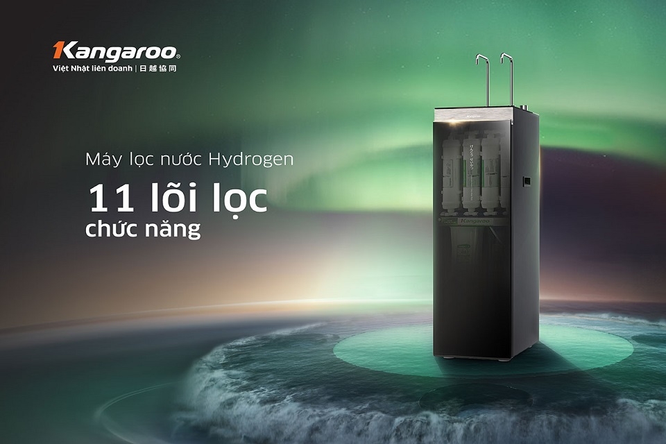 Máy lọc nước nóng lạnh RO Hydrogen Kangaroo 11 lõi KG11A8