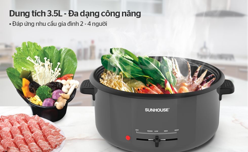 Nồi lẩu điện Sunhouse 3.5 lít SHD4523