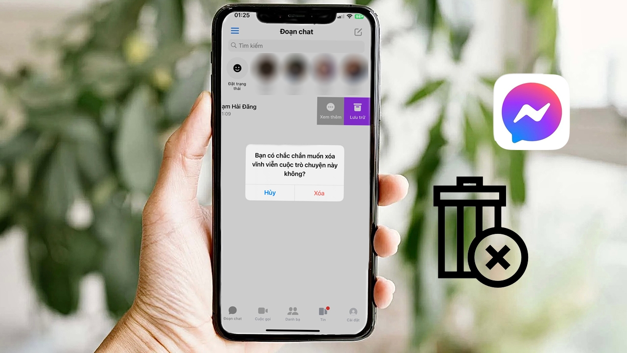cách ẩn tin nhắn messenger - cách xoá hội thoại từ bên ngoài