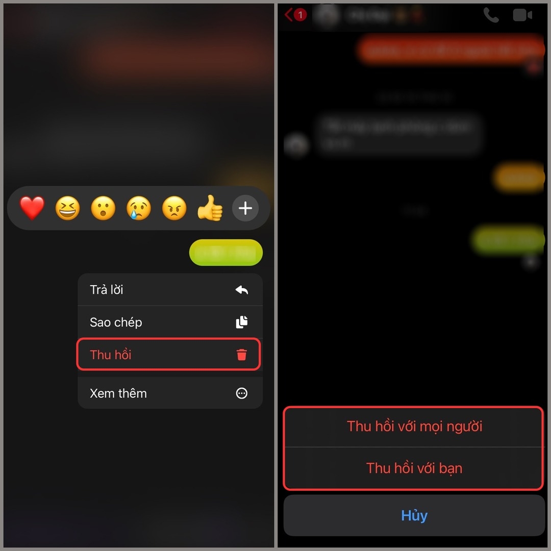 cách ẩn tin nhắn messenger - cách xoá 1 dòng tin nhắn