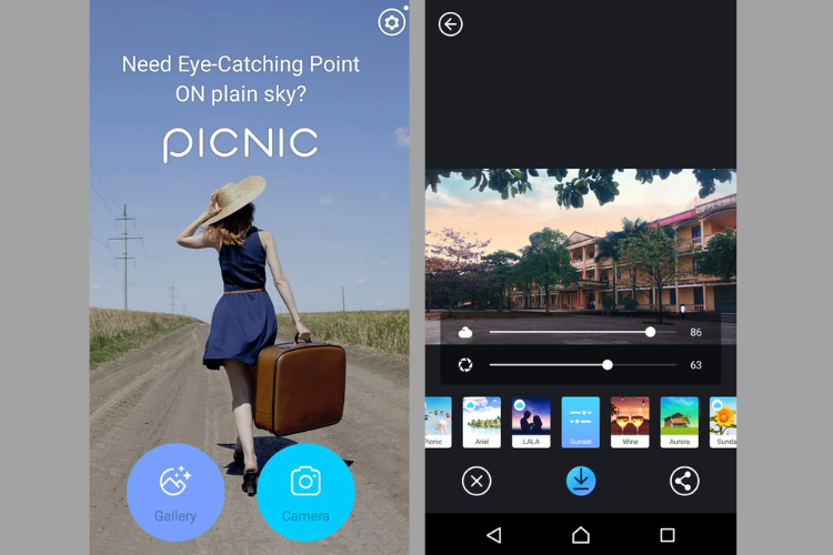 Picnic - App chỉnh mây với bộ lọc đa dạng