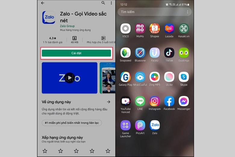 Gọi Zalo không hiển thị trên màn hình Samsung (ảnh 5)