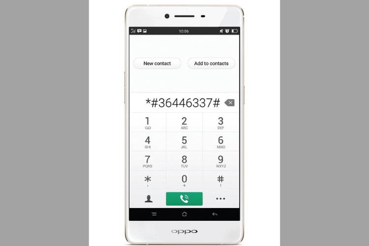 Mở trình nghe gọi và nhập mã *#36446337#