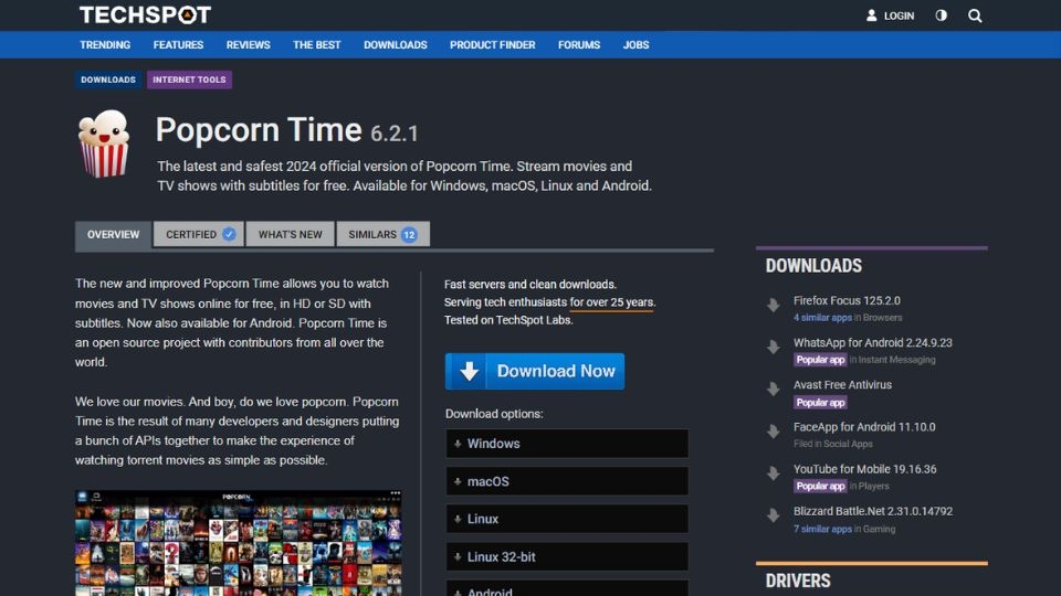 Cách tải Popcorn Time