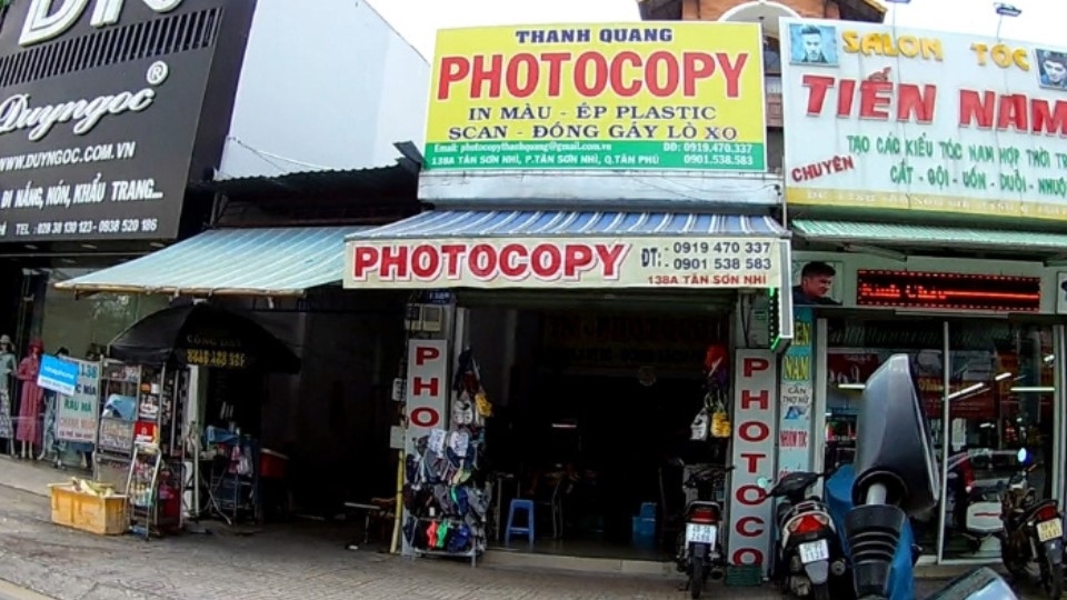 Địa chỉ tiệm photocopy gần đây tại Quận Tân Phú