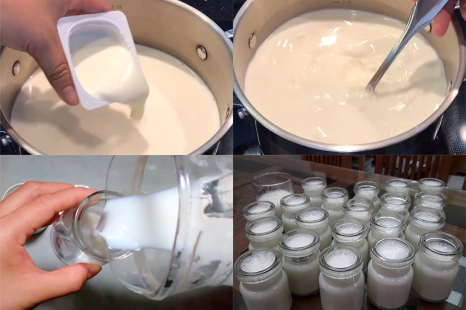 Bước 3: Hòa sữa chua vào sữa tươi