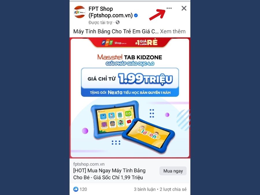 Cách 1: Thiết lập ẩn nhanh một quảng cáo cụ thể (hình 1)