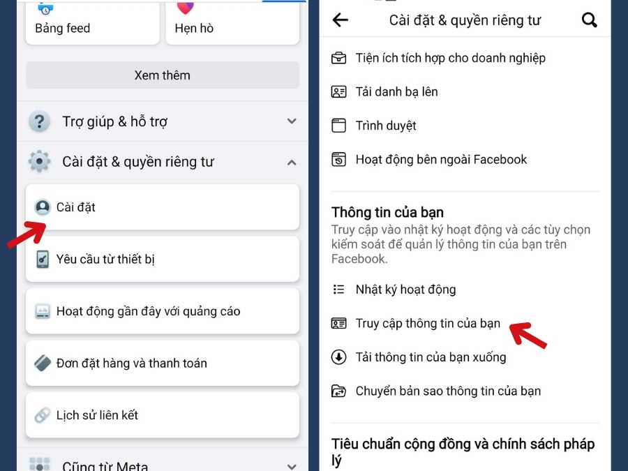 Cách 2: Xóa bớt mục “sở thích” (hình 1)