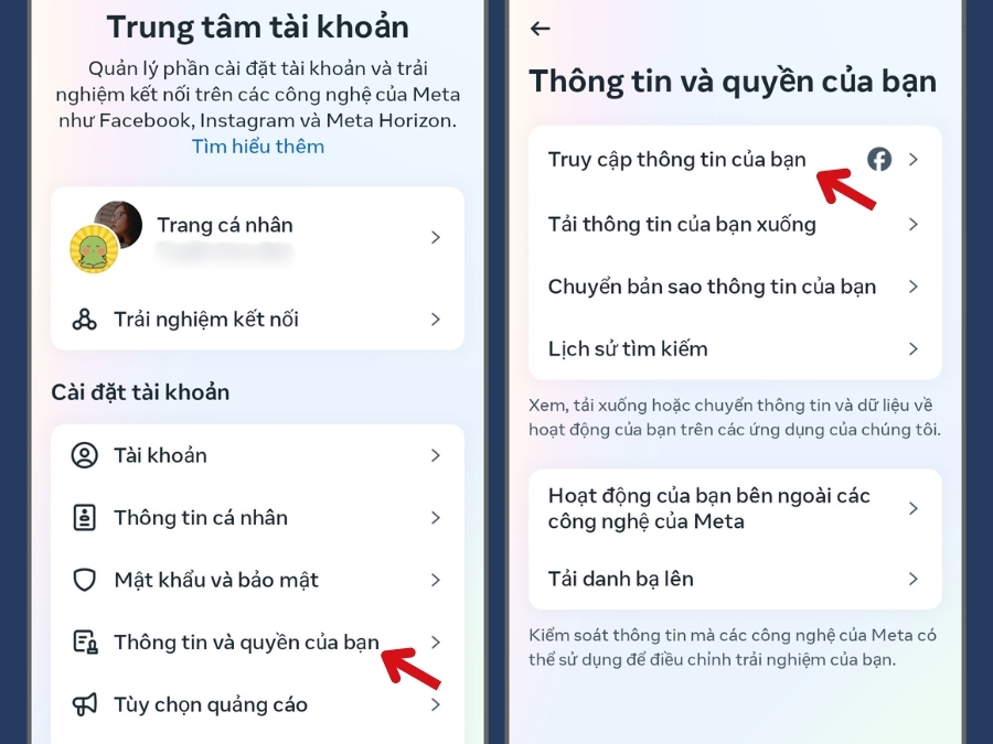 Cách 2: Xóa bớt mục “sở thích” (hình 5)