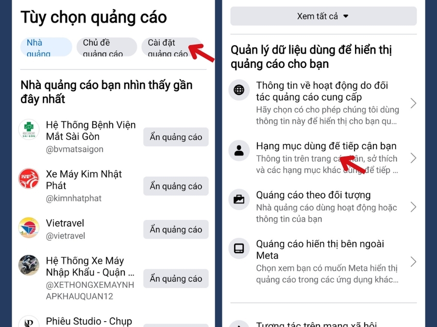 Cách 3: Xóa quyền gợi ý quảng cáo dựa trên thông tin cá nhân (hình 2)