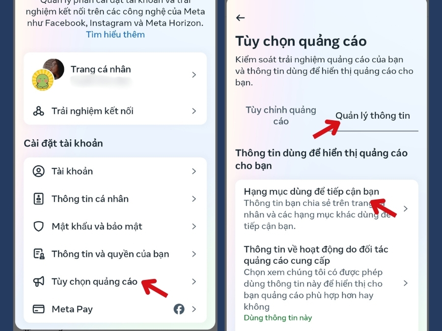 Cách 3: Xóa quyền gợi ý quảng cáo dựa trên thông tin cá nhân (hình 5)