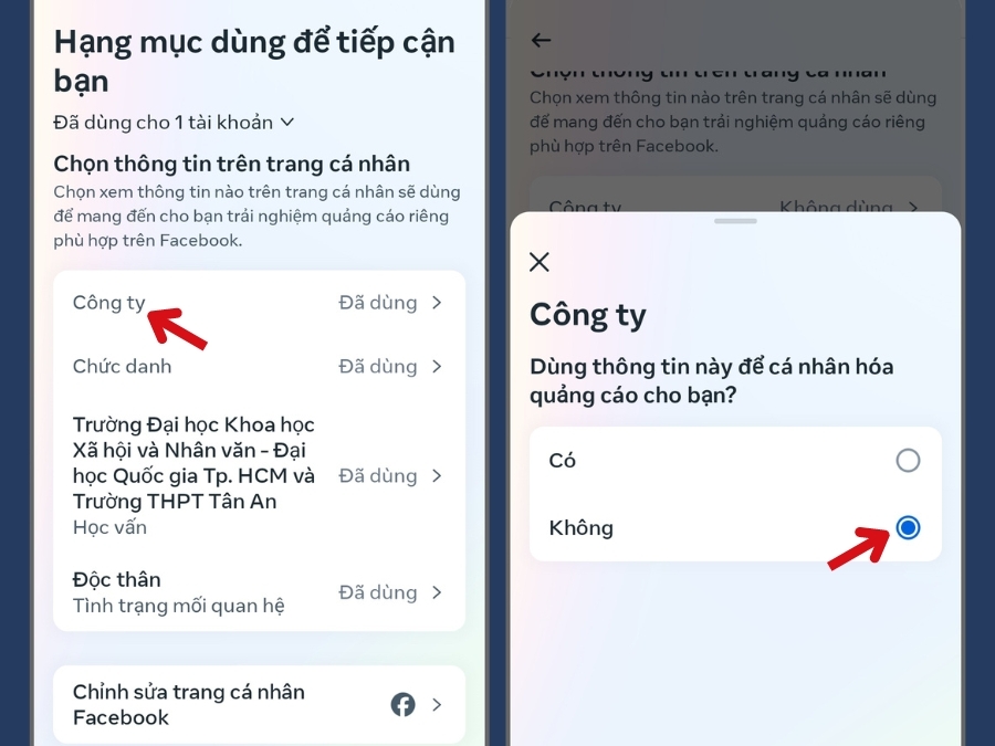 Cách 3: Xóa quyền gợi ý quảng cáo dựa trên thông tin cá nhân (hình 6)