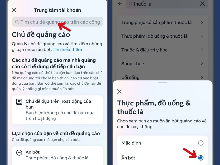 Cách 4: Hạn chế các chủ đề quảng cáo không phù hợp (hình 2)