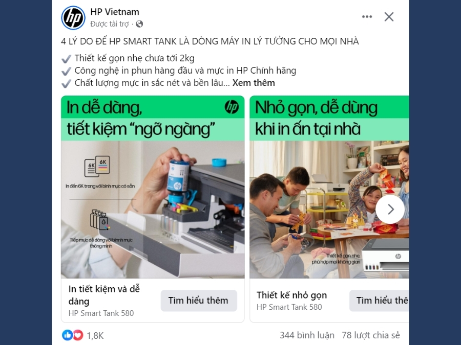 Carousel Ads: Quảng cáo quay vòng
