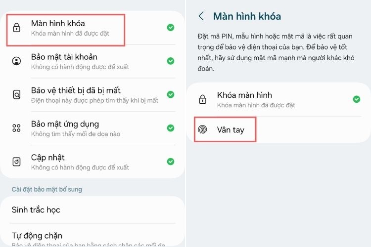 Cách đổi mật khẩu điện thoại Samsung 5