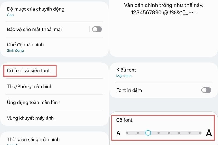 Cách chỉnh cỡ chữ trên Samsung 2