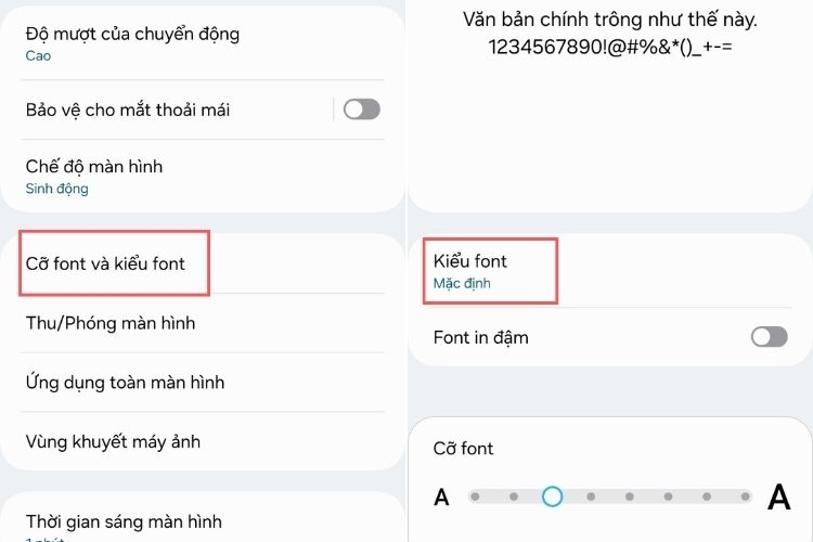Cách thay đổi kiểu chữ trên điện thoại Samsung 2