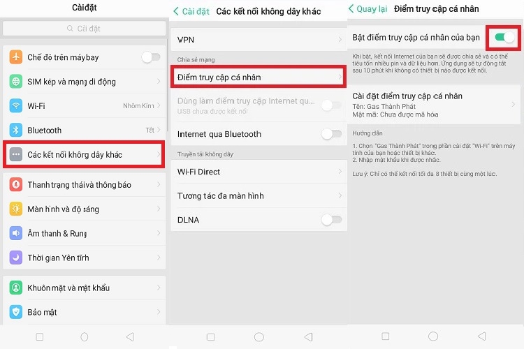 Cách chia sẻ 4G trên OPPO sang điện thoại (Hình 2)