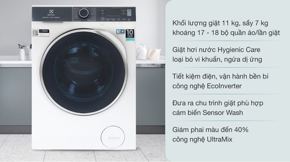 Tính năng máy giặt sấy Electrolux