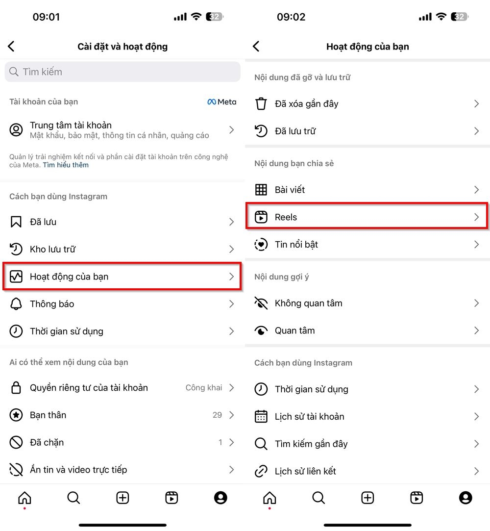 Cách xoá nhiều video Reels trên Instagram 2