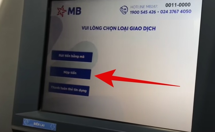 Nạp tiền vào MB Bank tại cây ATM CRM (Hình 2)
