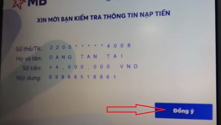 Nạp tiền vào MB Bank tại cây ATM CRM (Hình 4)