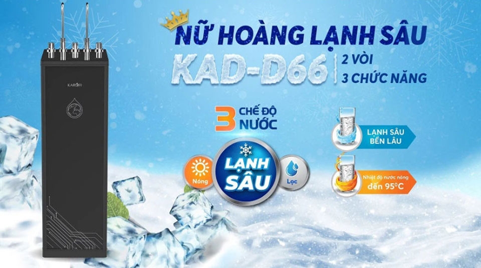 Máy lọc nước nóng lạnh RO Karofi 11 lõi KAD-D66