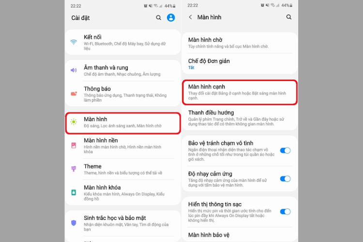 Dùng tính năng Edge Panels/ Edge Screen