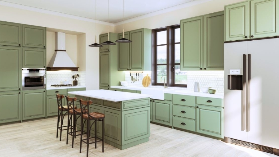 Ý tưởng bố trí bếp và chậu rửa chữ L tiện lợi (hình 2)