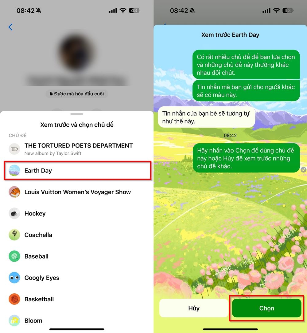 Cách đổi chủ đề Ngày Trái Đất trên ứng dụng Messenger 3