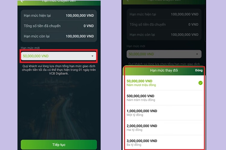 Hạn mức chuyển tiền Vietcombank (Hình 3)