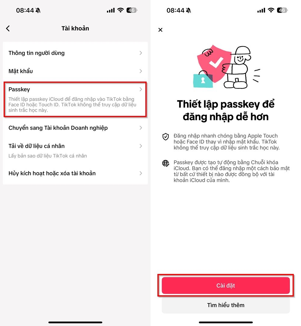 Cách sử dụng Passkey để đăng nhập TikTok 3