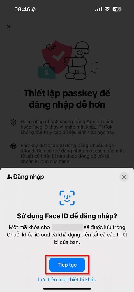 Cách sử dụng Passkey để đăng nhập TikTok 5