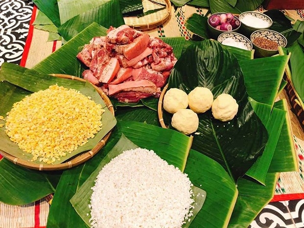 cách xếp lá gói bánh tét - hình 4