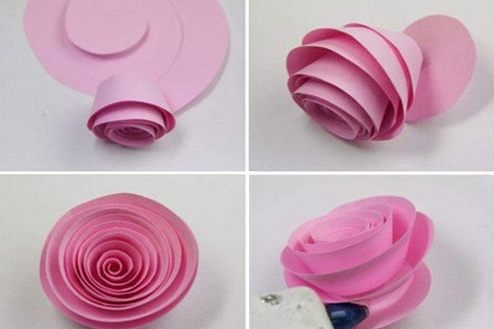 Tạo cánh hoa tự nhiên và dùng keo sáp cố định lại.