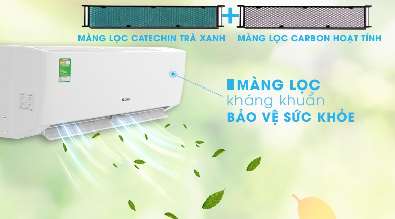Bộ lọc trà xanh Catechin trên máy lạnh: Chiết xuất từ tinh chất trà xanh, mang đến bầu không khí trong lành 3