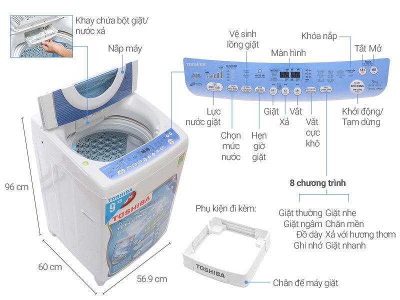 cách hẹn giờ máy giặt Toshiba - Ảnh 8