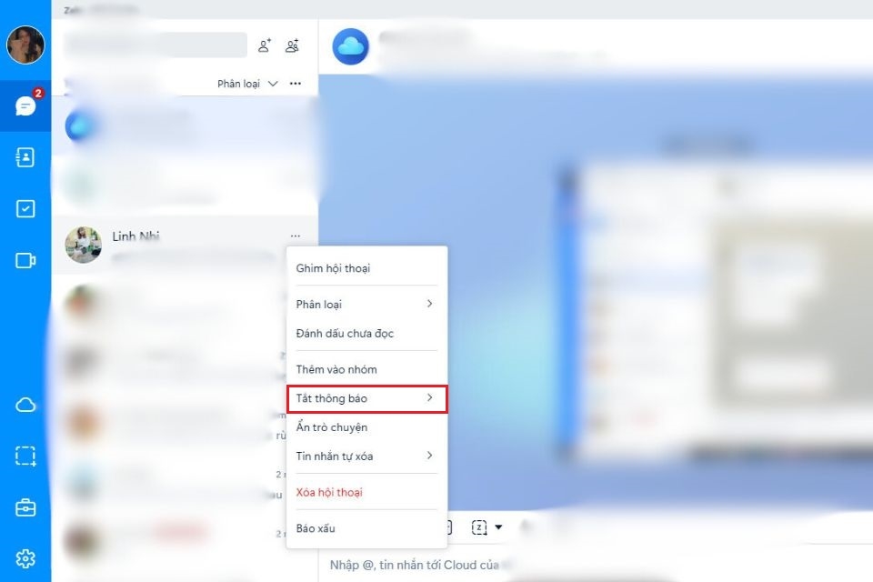 Tắt thông báo Zalo trên máy tính 5