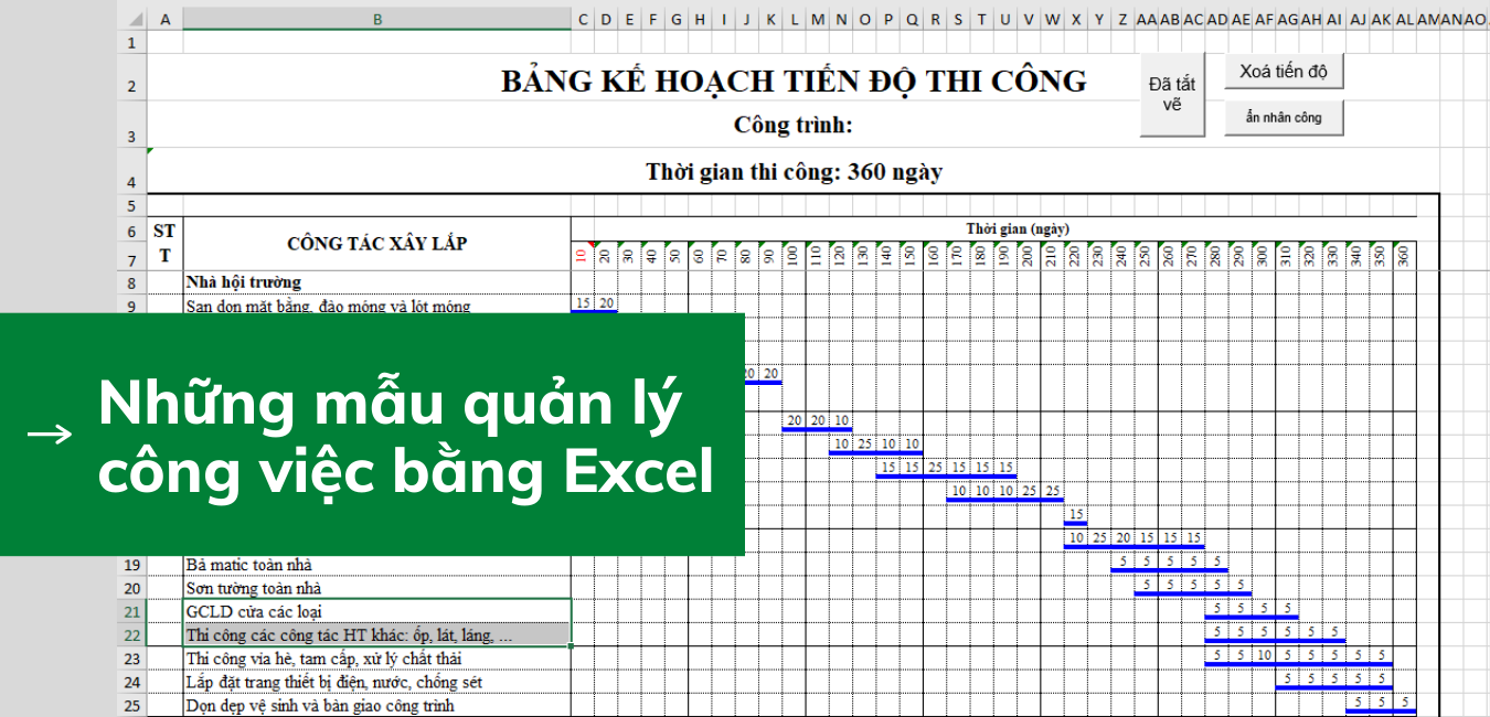 Tổng hợp những mẫu kế hoạch công việc bằng Excel đơn giản