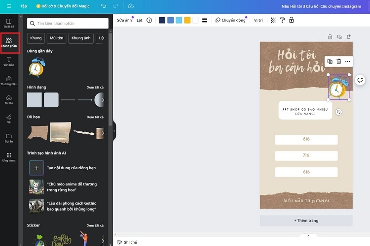 cách làm câu hỏi trắc nghiệm trên Canva 7