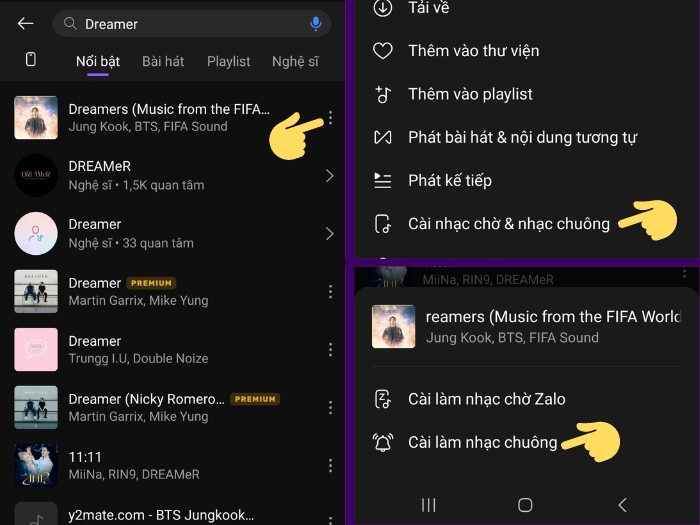 Bước 3: Cài bài hát làm nhạc chờ