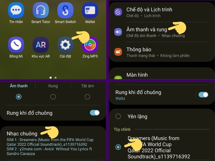 Bước 4: Kiểm tra nhạc chuông vừa cài