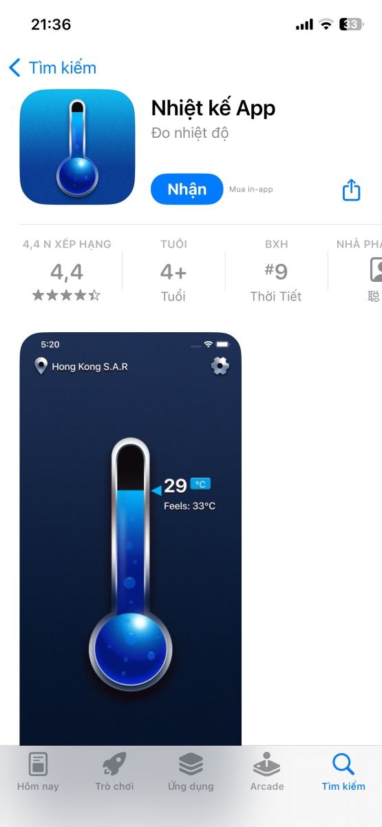 Phần mềm Nhiệt kế App