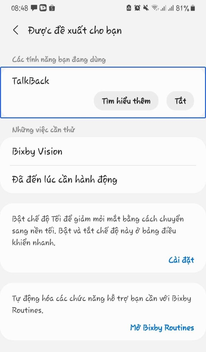 Cách tắt quyền trợ năng trên Samsung hình 7